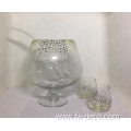 glass punch bowl set with cups and ladle